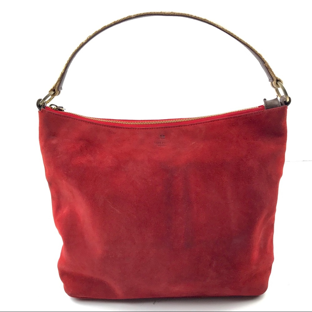 Kate Spade Red Suede Hobo Bag